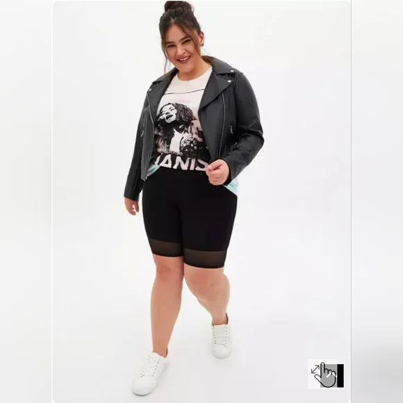 Torrid Black Mesh Hem Bike Short - Picture 3 of 5